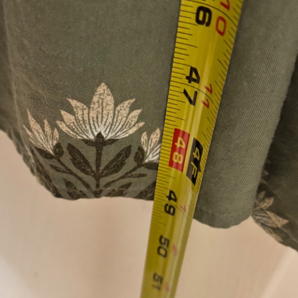 Old Navy Midi Dress Womens XXL Green Pre-owned Smocked Waist Floral Pockets - Picture 7 of 10